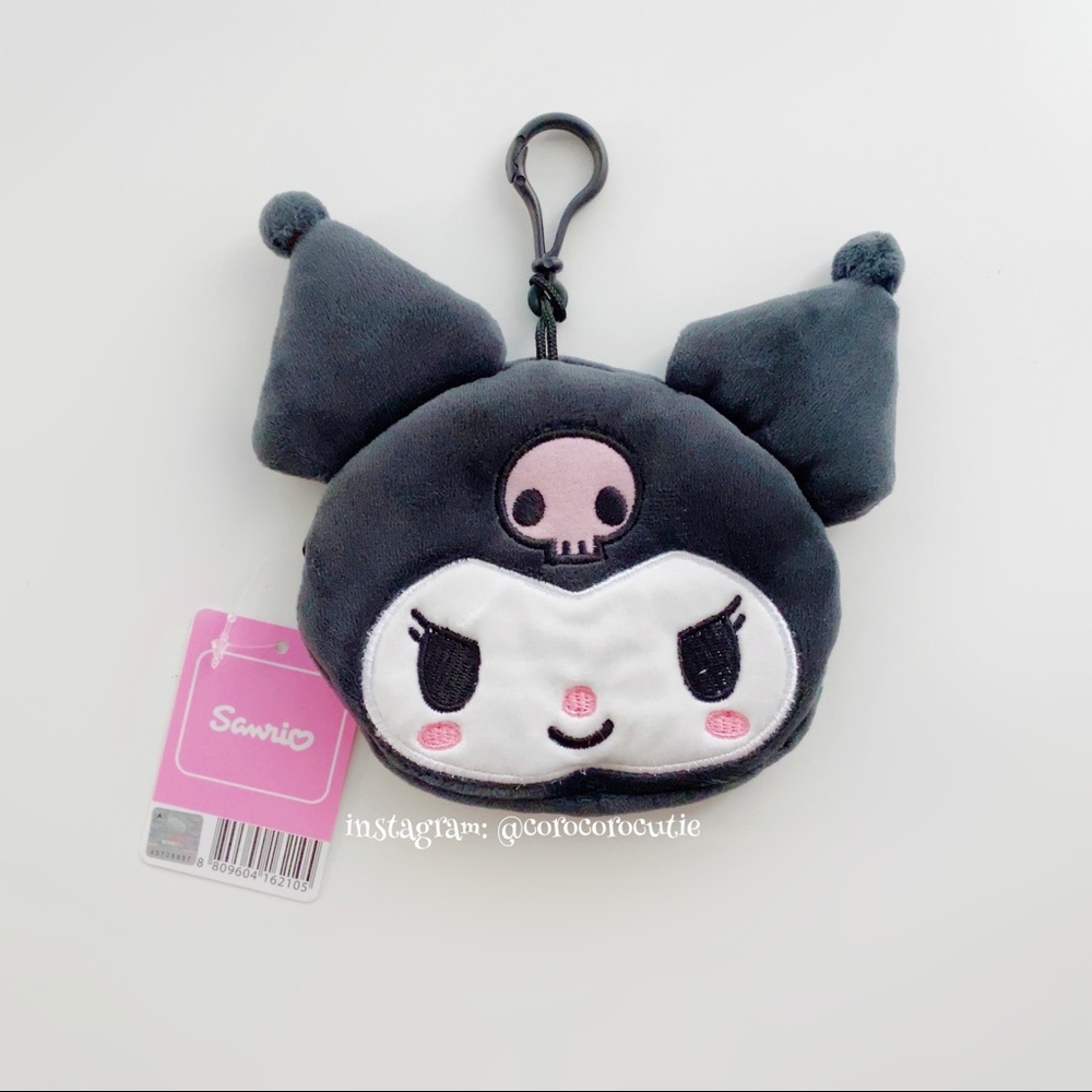 🧡 SOLD 🧡 Sanrio Japan Kuromi Plush Mascot Zippered Coin Purse Mini Pouch